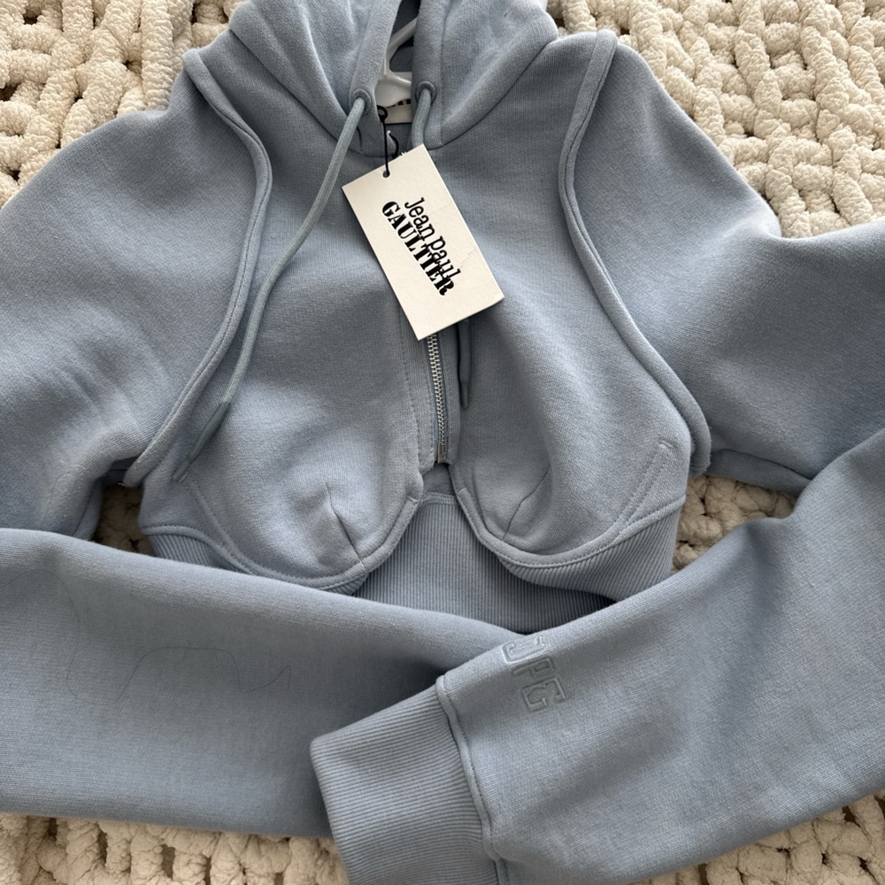 Jean Paul Gaultier Light Blue Cropped Sweater - Picture 2 of 3